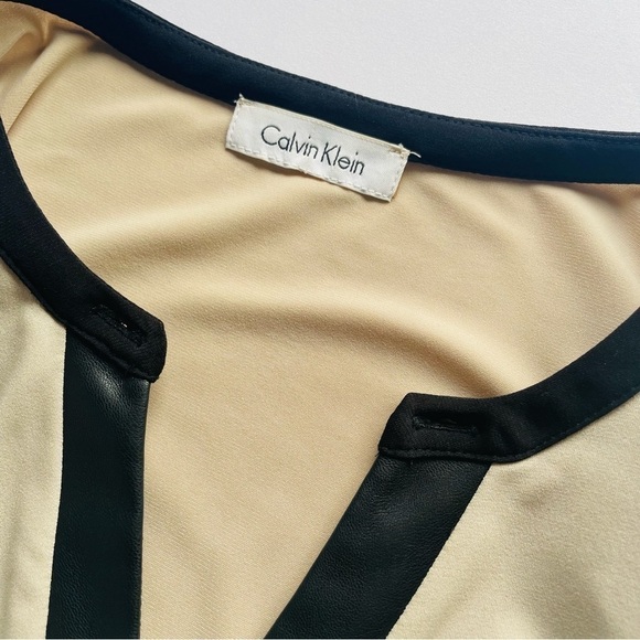 Calvin Klein Vintage Faux Leather Sleeveless Tank Women Top - Size S Blouse - Picture 11 of 11